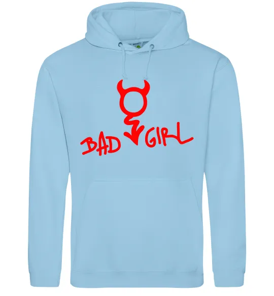 Женская толстовка (худи) BAD GIRL Devil Голубой фото