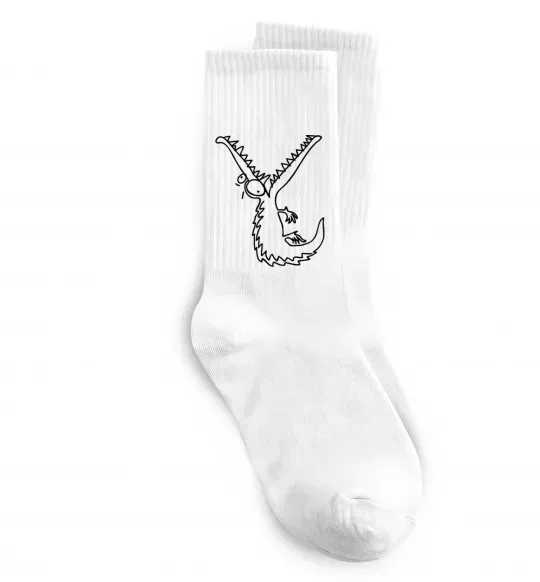 Носки Крокодил Белый фото