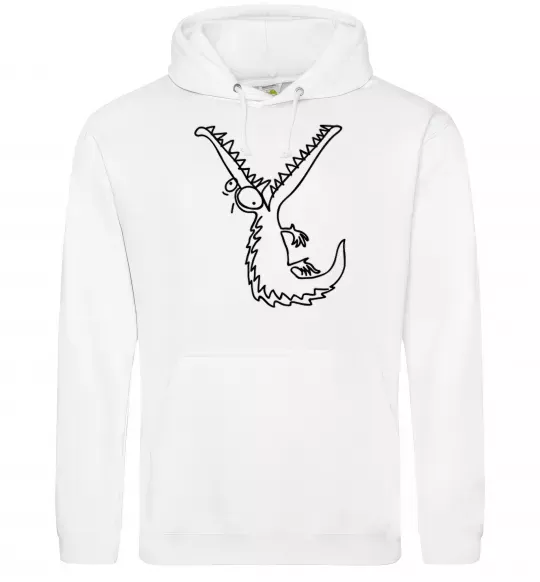 Мужская толстовка (худи) Крокодил Белый фото