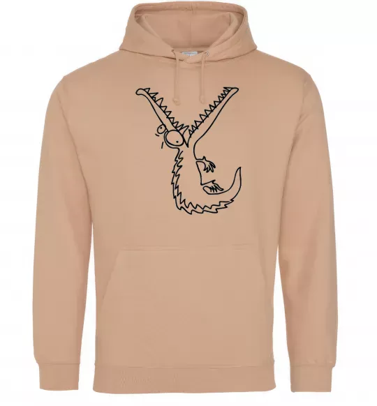 Мужская толстовка (худи) Крокодил Песочный фото