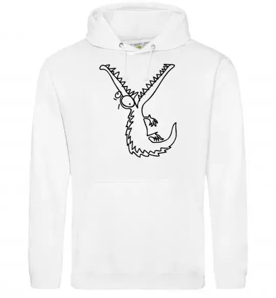 Женская толстовка (худи) Крокодил Белый фото