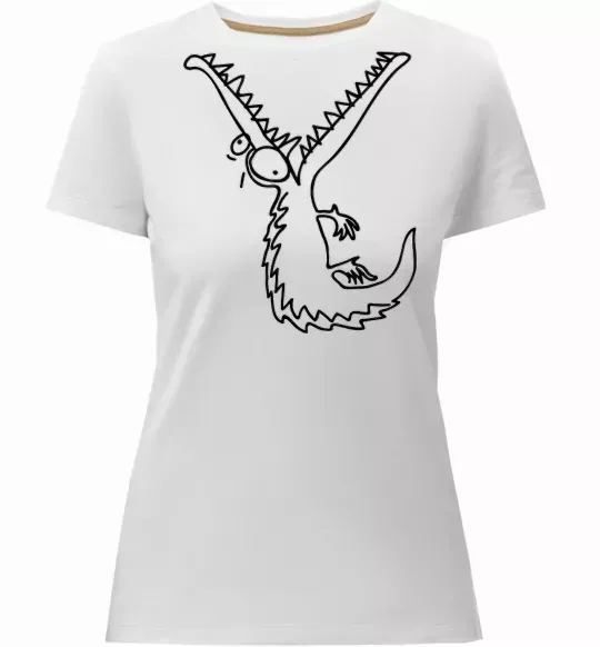 Жіноча преміум футболка Крокодил Білий фото