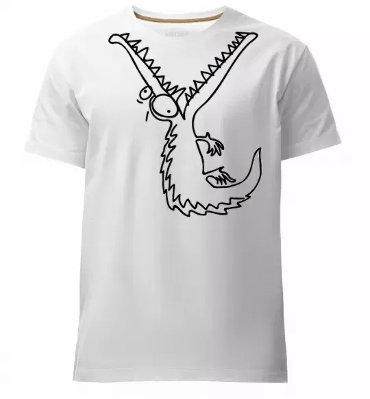 Чоловіча преміум футболка Крокодил Білий фото