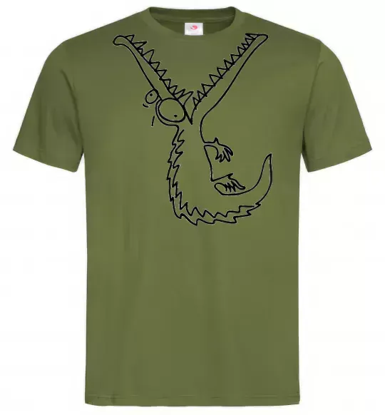 Мужская футболка Крокодил Оливковый фото