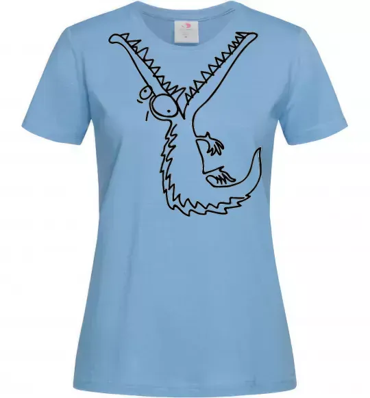 Женская футболка Крокодил Голубой фото