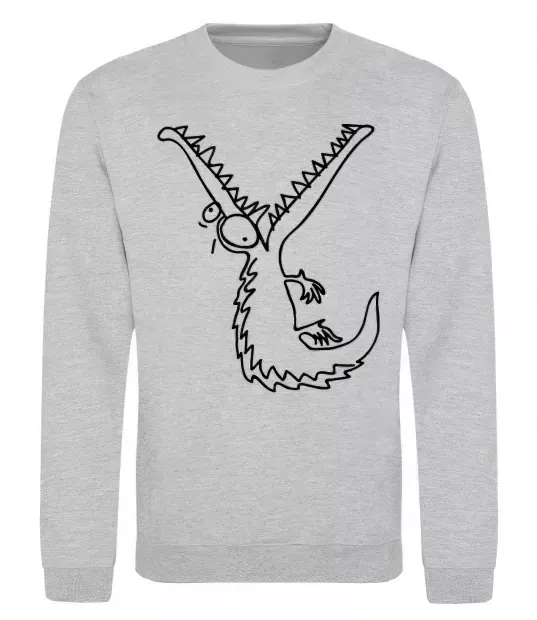 Світшот Крокодил Сірий меланж фото