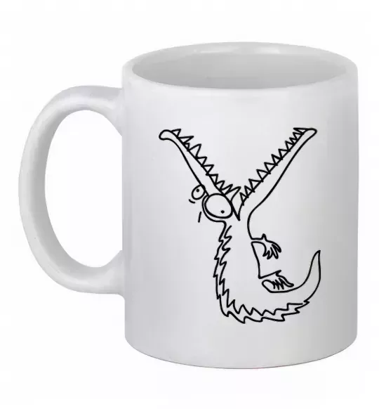 Чашка керамическая Крокодил Белый фото