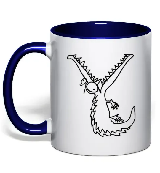 Чашка с цветной ручкой Крокодил Глубокий темно-синий фото