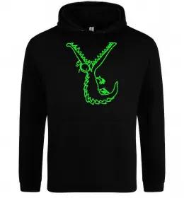 Мужская толстовка (худи) Крокодил Черный фото