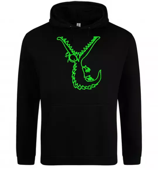 Женская толстовка (худи) Крокодил Черный фото