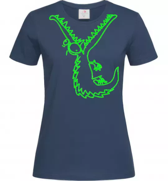 Женская футболка Крокодил Темно-синий фото