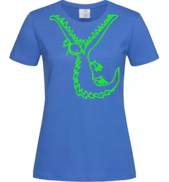 Женская футболка Крокодил Ярко-синий фото
