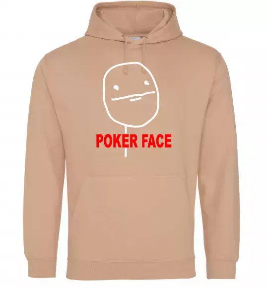 Женская толстовка (худи) POKER FACE Песочный фото
