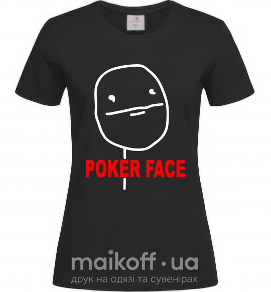 Жіноча футболка POKER FACE Чорний фото
