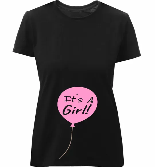 Женская премиум футболка GIRL галочка Черный фото