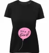 Женская премиум футболка GIRL галочка Черный фото