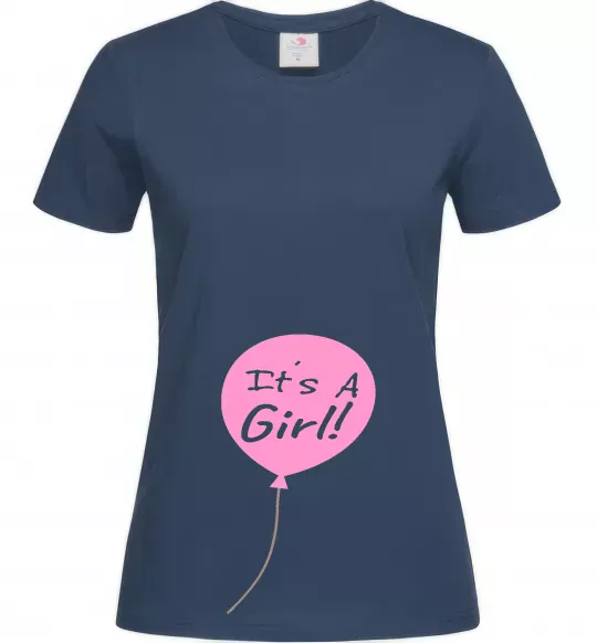 Жіноча футболка GIRL галочка Темно-синій фото