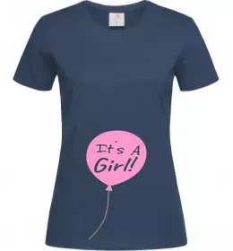 Жіноча футболка GIRL галочка Темно-синій фото