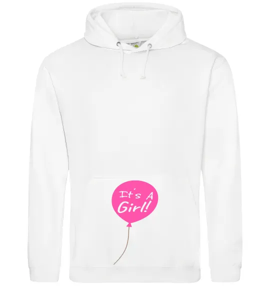 Женская толстовка (худи) GIRL галочка Белый фото