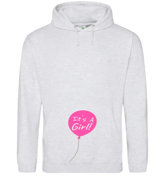 Женская толстовка (худи) GIRL галочка Серый меланж фото