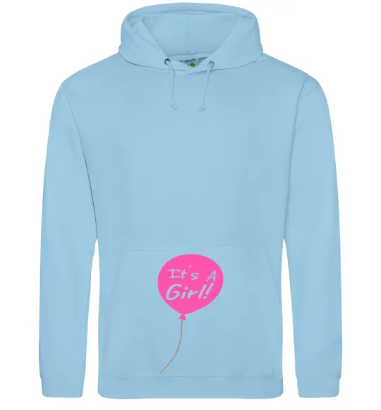 Женская толстовка (худи) GIRL галочка Голубой фото