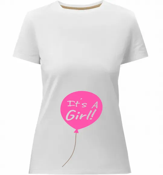 Женская премиум футболка GIRL галочка Белый фото