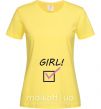 Жіноча футболка GIRL галочка Лимонний фото