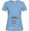 Женская футболка GIRL галочка Голубой фото