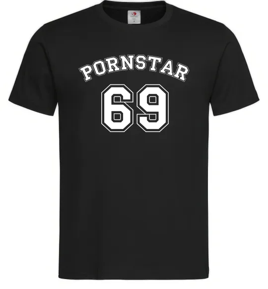 Чоловіча футболка Надпись PORNSTAR 69 Чорний фото