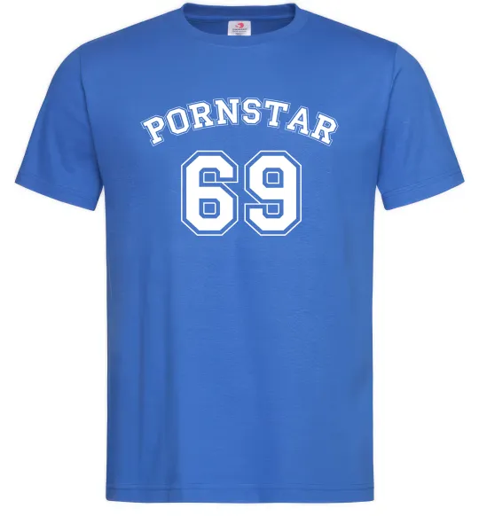Чоловіча футболка Надпись PORNSTAR 69 Яскраво-синій фото