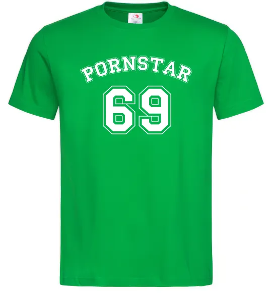 Чоловіча футболка Надпись PORNSTAR 69 Зелений фото