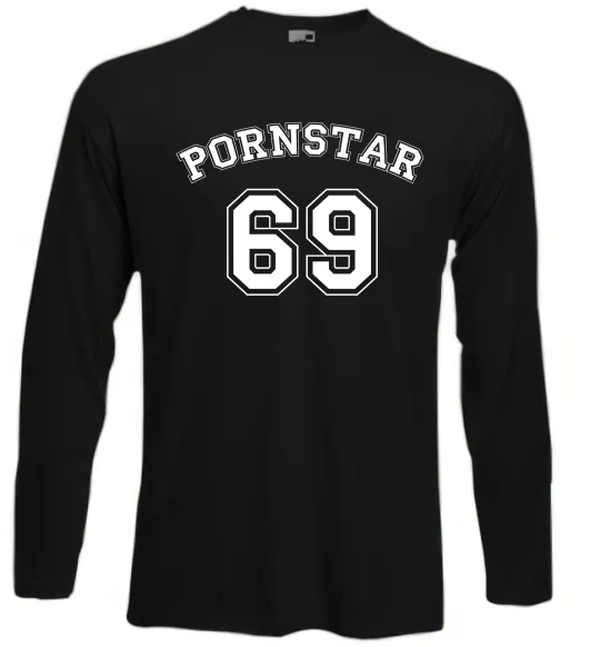 Лонгслив Надпись PORNSTAR 69 Черный фото