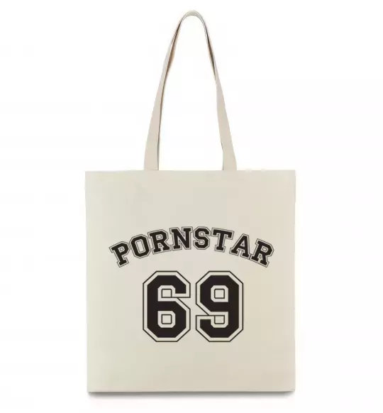Эко-сумка Надпись PORNSTAR 69 Бежевый фото