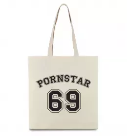 Эко-сумка Надпись PORNSTAR 69 Бежевый фото