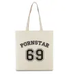 Эко-сумка Надпись PORNSTAR 69 Бежевый фото