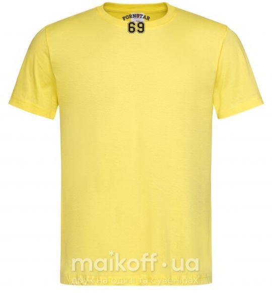Мужская футболка Надпись PORNSTAR 69 Лимонный фото