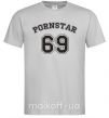 Мужская футболка Надпись PORNSTAR 69 Серый фото