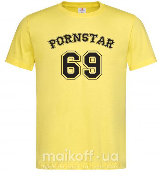Чоловіча футболка Надпись PORNSTAR 69 Лимонний фото