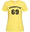Жіноча футболка Надпись PORNSTAR 69 Лимонний фото