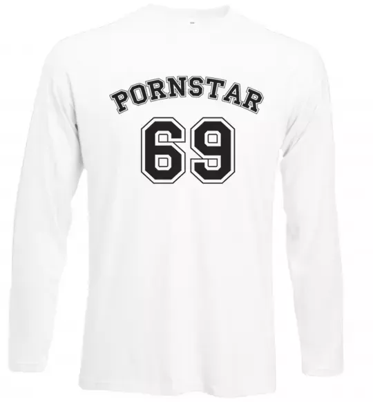 Лонгслив Надпись PORNSTAR 69 Белый фото
