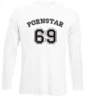 Лонгслив Надпись PORNSTAR 69 Белый фото