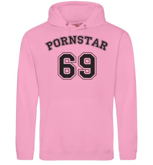 Чоловіча толстовка (худі) Надпись PORNSTAR 69 Рожевий фото