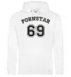 Мужская толстовка (худи) Надпись PORNSTAR 69 Белый фото