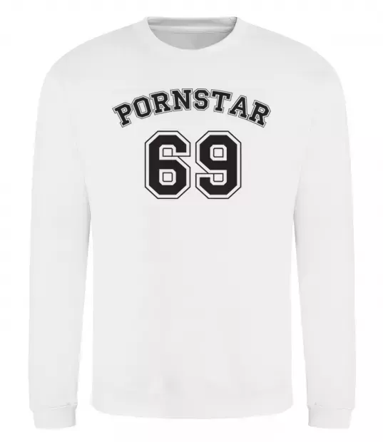Свитшот Надпись PORNSTAR 69 Белый фото