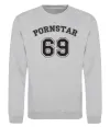 Свитшот Надпись PORNSTAR 69 Серый меланж фото