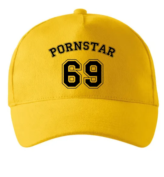 Кепка Надпись PORNSTAR 69 Сонячно жовтий фото