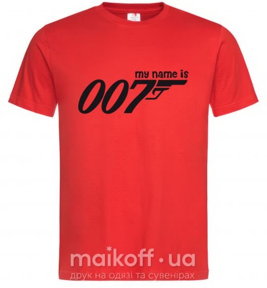Мужская футболка MY NAME IS 007 Красный фото