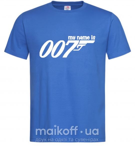 Мужская футболка MY NAME IS 007 Ярко-синий фото
