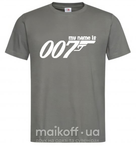 Чоловіча футболка MY NAME IS 007 Графіт фото