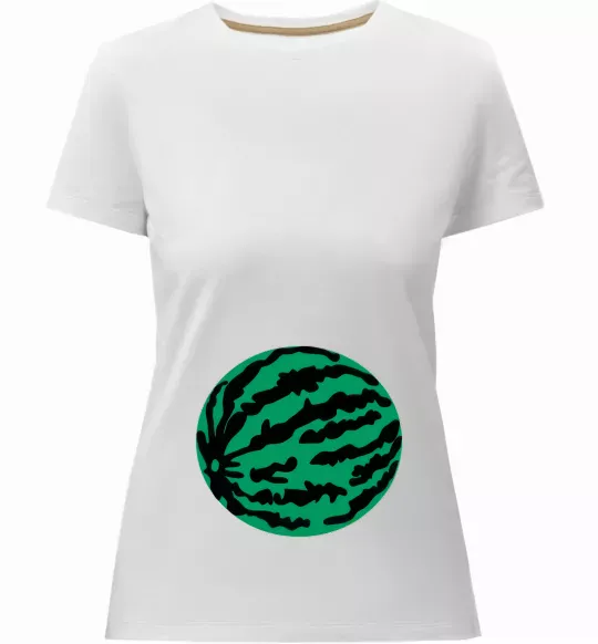 Жіноча преміум футболка Проковтнула кавун Білий фото